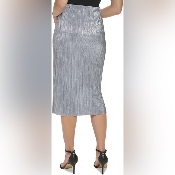 Calvin Klein Women’s Pleated Metallic midi Skirt - Picture 2 of 2